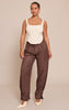 Shape Mocha Tailored Highwaisted Pleated Button Cuff Pant