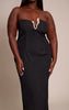 Plus Black Trim Detail Bandeau Bodycon Maxi Dress