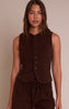 Dark Brown Corduroy Tailored Vest