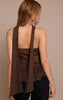 Dark Chocolate Lace Bandeau Scarf Detail Cami Top
