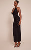 Black Gold Cuff Detail Knitted Maxi Dress