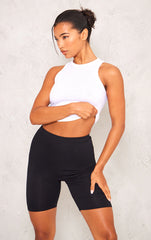 Black Basic Soft Cotton Bike Shorts