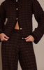 Chocolate Boucle Knitted Wide Leg Pants