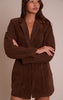 Brown Croc Faux Suede Blazer Dress