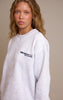 Ash Grey Oversized Boston Usa Embroidered Sweatshirt