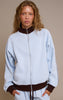 Blue Contrast Zip Up Funnel Neck Sweatshirt