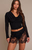 Black Lace Sheer Mini Skirt