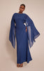 Navy Cape Detail Maxi Dress