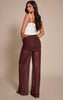 Chocolate Mesh Extreme Fold Over Flared Leg Pant