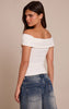 Cream Premium Soft Touch Asymmetric Shoulder Top