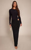 Black Slinky Cut Out Trim Detail Maxi Skirt