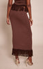 Chocolate Maxi Loop Knit Maxi Skirt