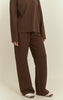 Chocolate Interlock Pintuck Straight Leg Sweatpants
