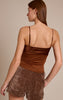 Dark Chocolate Contrast Bust Panel Strappy Cami Top