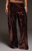 Dark Chocolate Sequin Wide Leg Floaty Pants