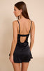 Black Lace Detail Underwired Satin Mini Dress