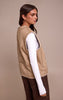 Beige Borg Lining Faux Suede Vest