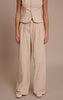 Sand Cord Tailored Tie Detail Wide Leg Pants