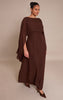 Plus Chocolate Cape Detail Maxi Dress