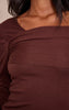 Tall Chocolate Long Sleeve Asymmetric Shoulder Knitted Top