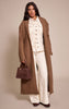 Shape Chocolate Wool Look Cinched Waist Longline Blazer Coat