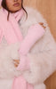 Pink Eyelash Knit Fingerless Gloves