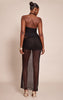 Black Mesh Extreme Fold Over Maxi Skirt