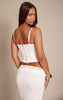 White Woven Boned Thin Straps Corset