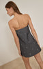 Grey Woven Bandeau Embellished Smock Dress