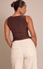 Shape Chocolate Slinky Square Neck Top