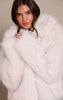 Cream Faux Fur Oversized Collar Coat