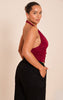 Shape Burgundy Slinky Halterneck Top