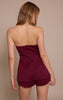 Plum Woven Bust Cup Detail Peplum Romper