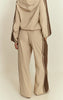 Stone Shell Contrast Stripe Wide Leg Track Pants