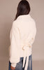 Cream Chunky Knit Rib Wrap Cardigan