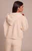 Beige Zip Through Knitted Hoodie