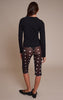 Black Mesh Polka Dot Capri Pants
