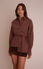 Chocolate Asymmetric Drape Shirt