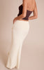 Cream Slinky Knot Detail Maxi Skirt