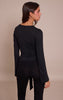 Black Soft Jersey Flared Long Sleeve Top