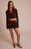 Dark Brown Lace Mid Rise Mini Skirt