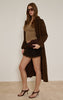 Dark Chocolate Mongolian Fur Mini Skirt
