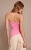 Pink Contour Slinky Bandeau Asymmetric Split Hem Longline Top