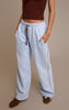 Blue Contrast Wide Leg Sweatpants