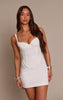 White Woven Corset Detail Mini Bodycon Dress