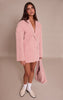 Pink Faux Suede Structured Blazer Dress