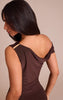 Petite Chocolate Trim Detail Maxi Dress