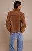 Tan Pocket Trim Faux Suede Jacket