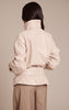 Petite Cream Faux Leather Belted Funnel Neck Coat