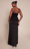 Black Tailored Peplum Hem Maxi Dress